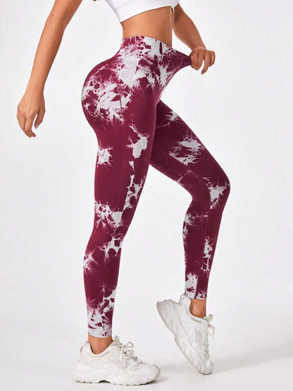 Seamless Tie-Dye High-Waist Leggings